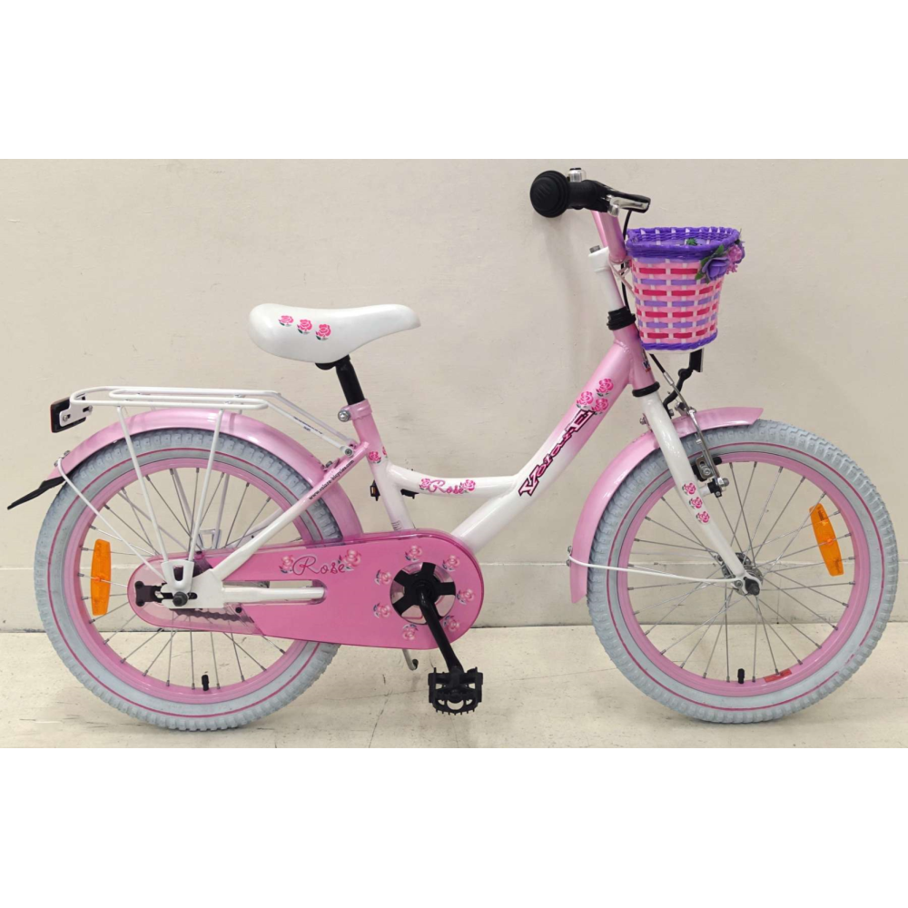 Volare Rose Kinderfiets - Meisjes - 18 inch - Wit Roze - 95% afgemonteerd